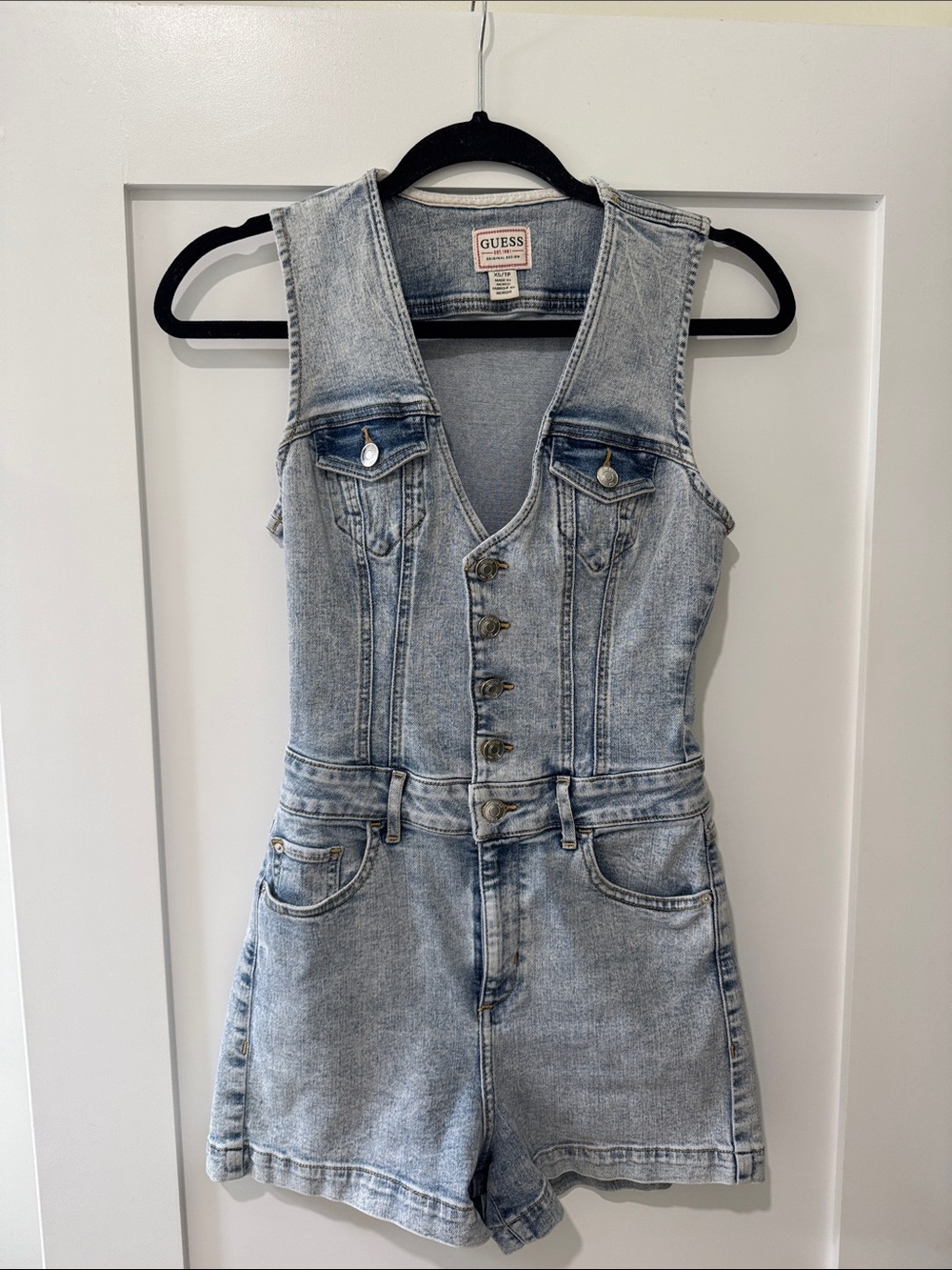 Guess Light Blue Denim Sleeveless Romper